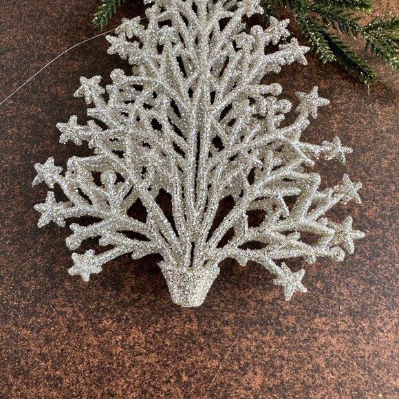 Silver Glitter Christmas Tree Ornament - Picture 4 of 9